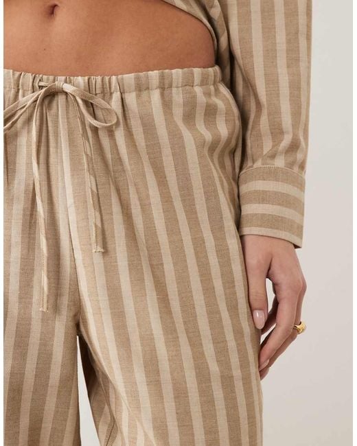Missy Empire Natural Tie Waist Wide Leg Pants