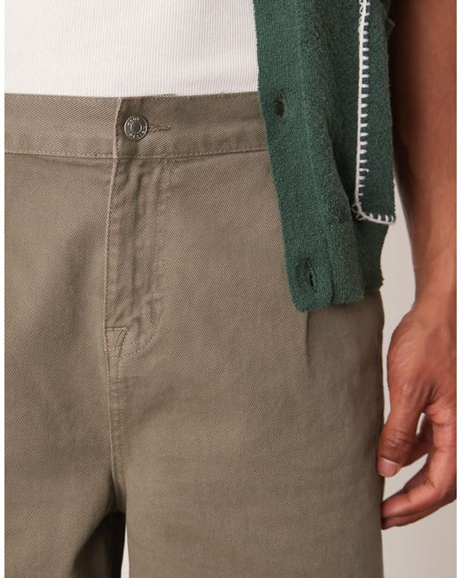ASOS Green Long Length Pleated Jorts for men