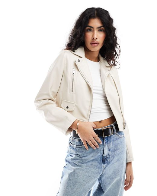 Chaqueta biker blanca ASOS de color White