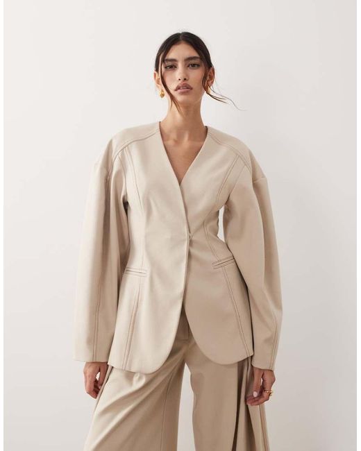 ARRANGE Natural Twill Sculpted Blazer Co-ord