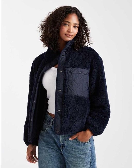 Pile Oversize Con Tasca A Contrasto di ONLY in Blue