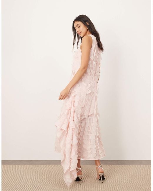ARRANGE Natural Laser Cut Drop Waist Maxi Dress With Square Cut Skirt