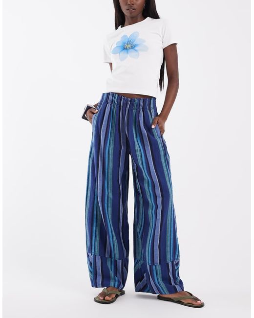Free People Blue Days End Solar Linen Pants