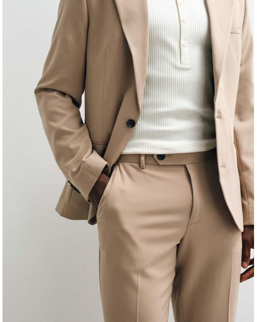 ASOS Natural Flexmaxtm Skinny Suit Pants for men