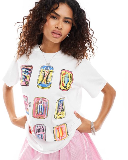Reclaimed vintage oversize t shirt in WeiB Lyst AT