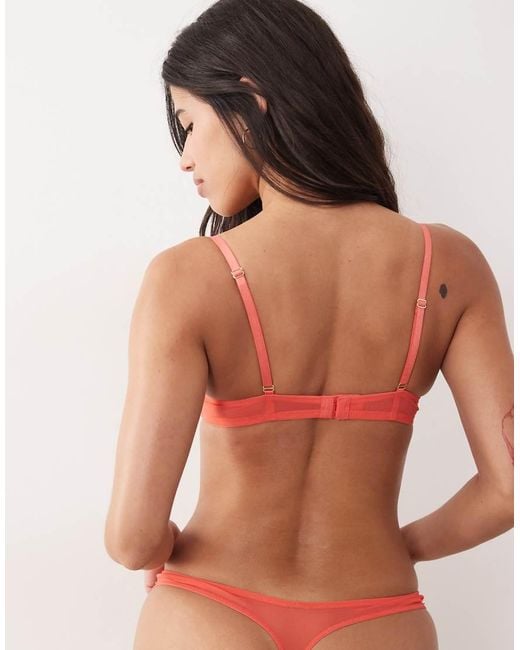 Ann Summers Orange Sexy Lace Padded Plunge Bra