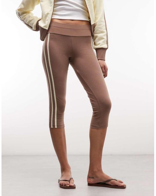 Collusion Natural Fold Over Sporty Capri Co-ord