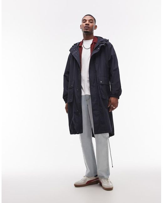 Topman White Lightweight Ripstop Parka Jacket for men