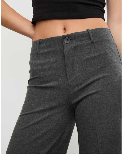 Stradivarius Gray Wide-leg Formal Wear Trousers