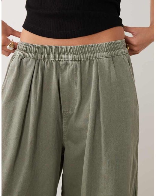ASOS Green Pull On Barrel Tie Waist Pants