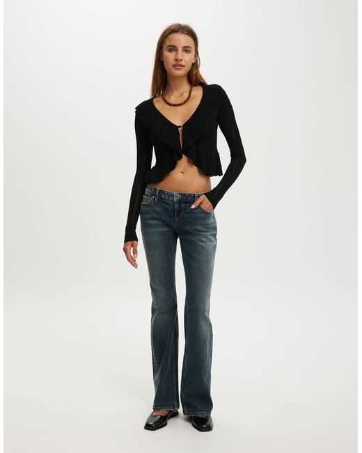 Cotton On Black Ruffle Knit Cardi