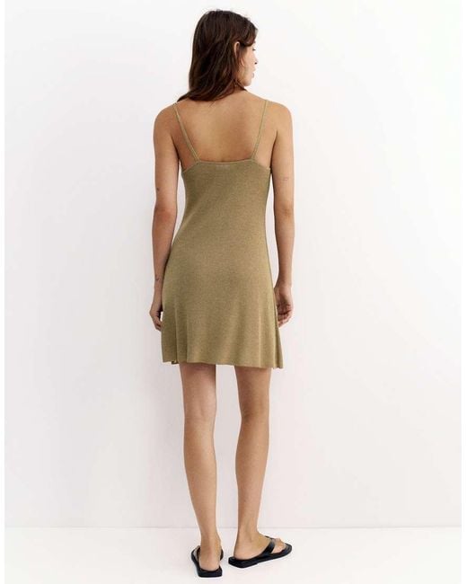 Pull&Bear Natural Rustic Beaded Strappy Dress