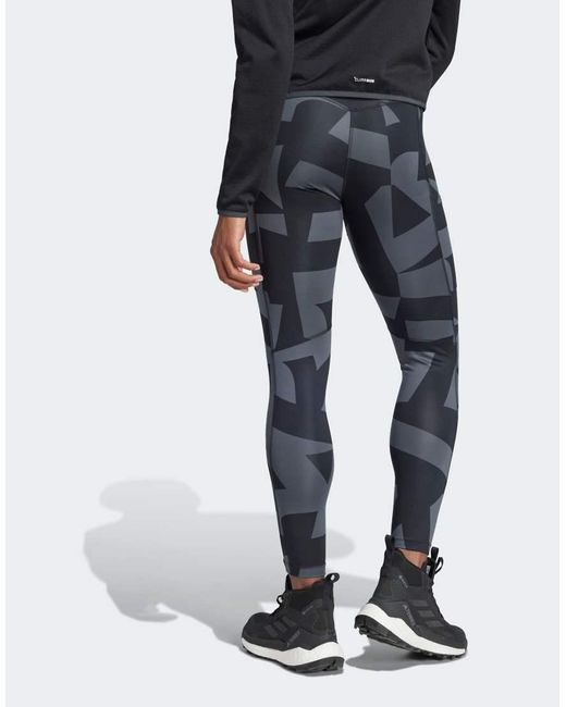 Adidas Gray Terrex Multi Tights Printed