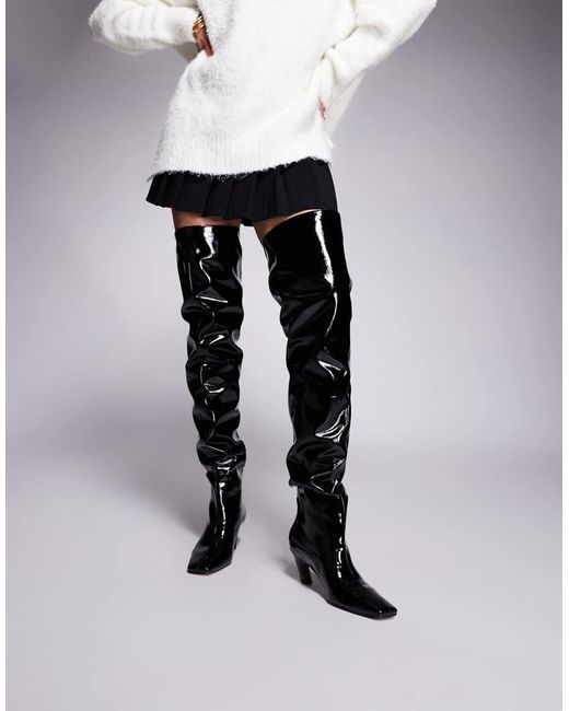 ASOS White Kayla Slouch Chisel Toe Over-the-knee Boots