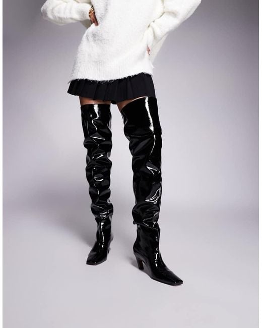 ASOS White Kayla Slouch Chisel Toe Over-the-knee Boots