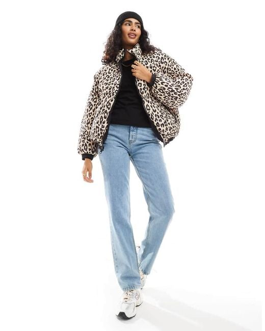 Bershka Blue Reversible Padded Jacket