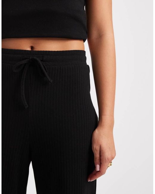 Pieces Blue Mid Waist Wide Leg Jersey Trousers