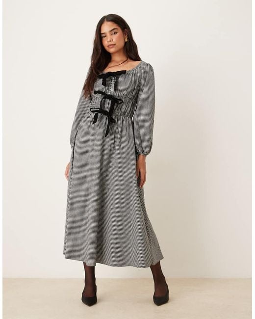Glamorous Gray Tie Front Maxi Dress