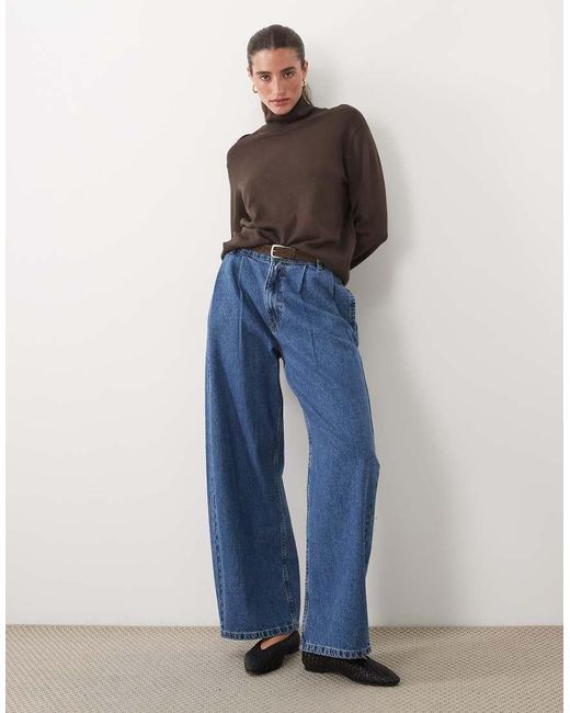 JJ Rebel Blue Knitted Roll Neck Top