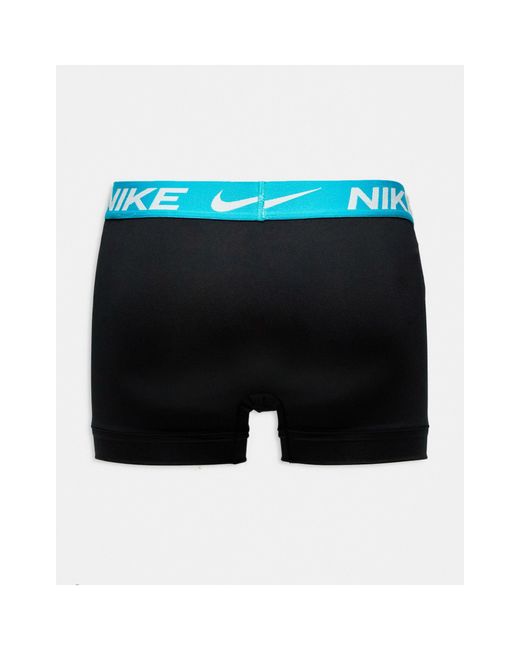 Nike Black Dri-fit Essential Microfibre Trunks 3 Pack for men
