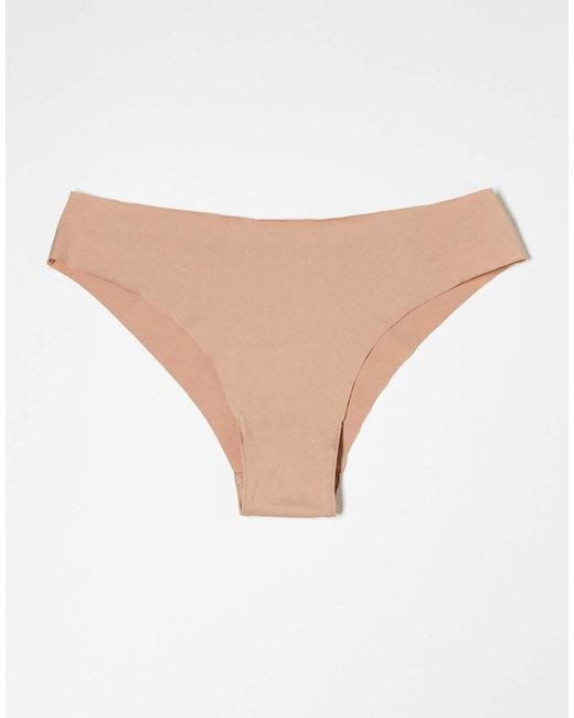 ASOS Natural 3 Pack No Vpl Brazilian Briefs
