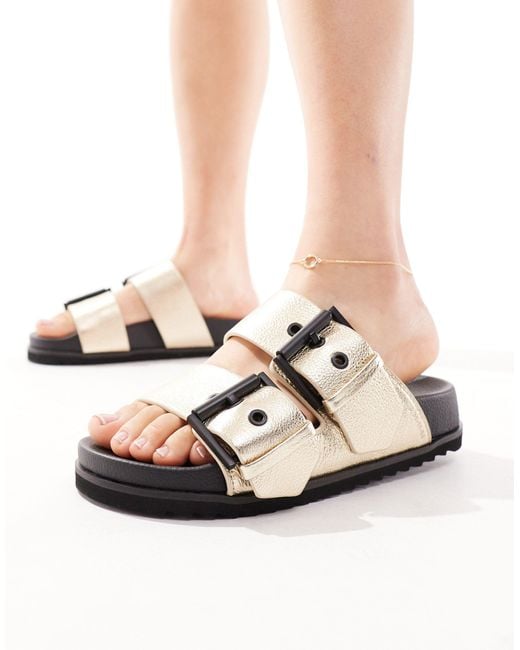 AllSaints Natural Sian Leather Chunky Sandals