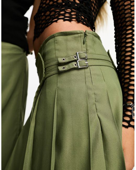 Collusion Green X Tammy Unisex Pleated Kilt Skirt