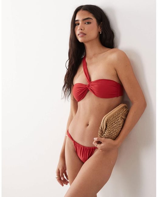 Mango Red Twist Side Bikini Bottoms