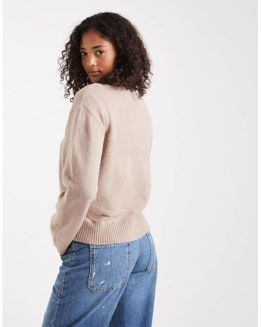 Brave Soul Blue High Neck Knitted Jumper