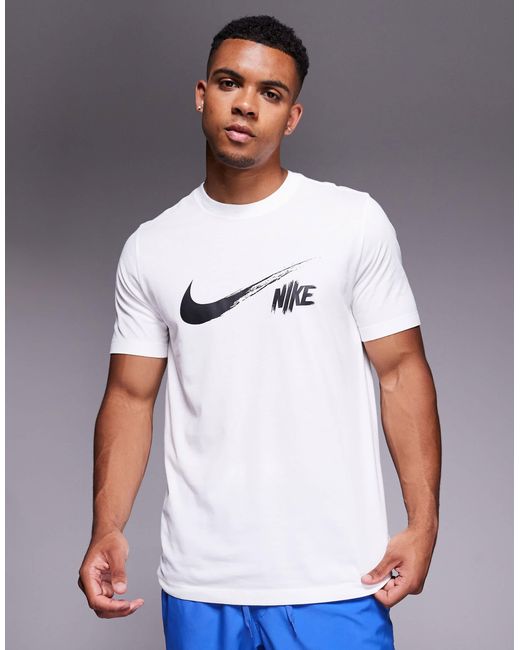 Dri-fit - t-shirt à logo virgule Nike pour homme en coloris White
