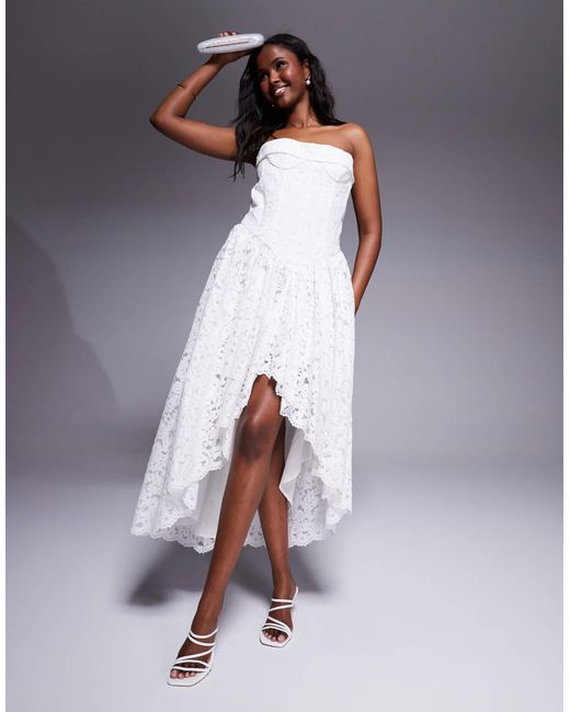 Bardot Women's Gray Bandeau Ruffle Midaxi Dress