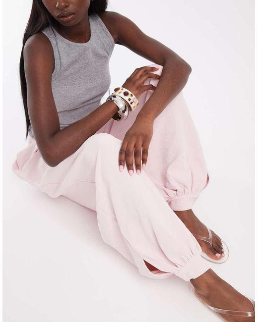 ASOS Pink Tailored Cuffed Hem Balloon Pants