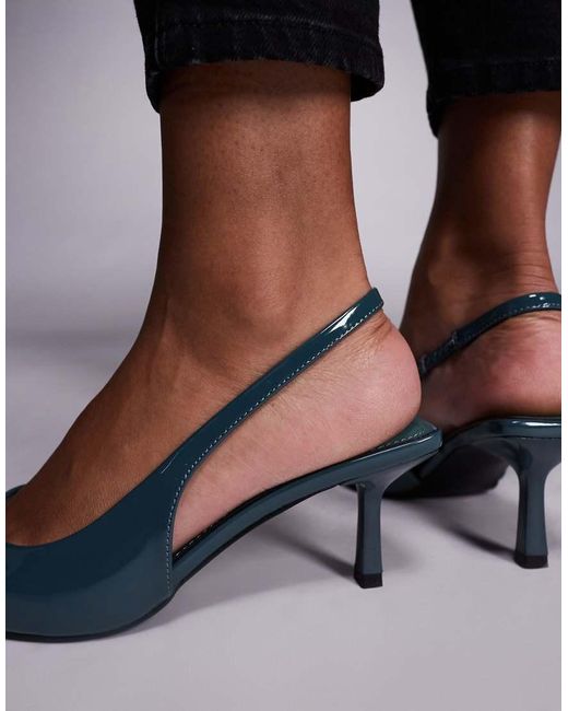 SIMMI Black Simmi London Laena Slingback Kitten Heel Shoes