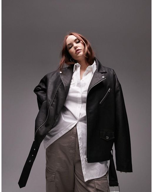 Leather shop gilet topshop