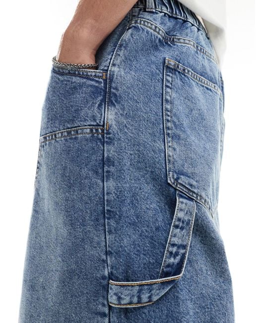 Bershka – jeans-jorts in Blue für Herren