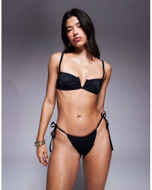 ASOS Black Maya Mix And Match V Wire Crop Bikini Top