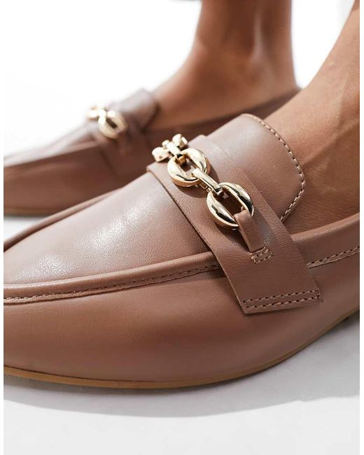 ASOS Brown Macaroon Chain Loafer