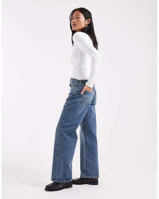 ASOS Blue Asos Design Petite Comfort Stretch Straight Leg Jean