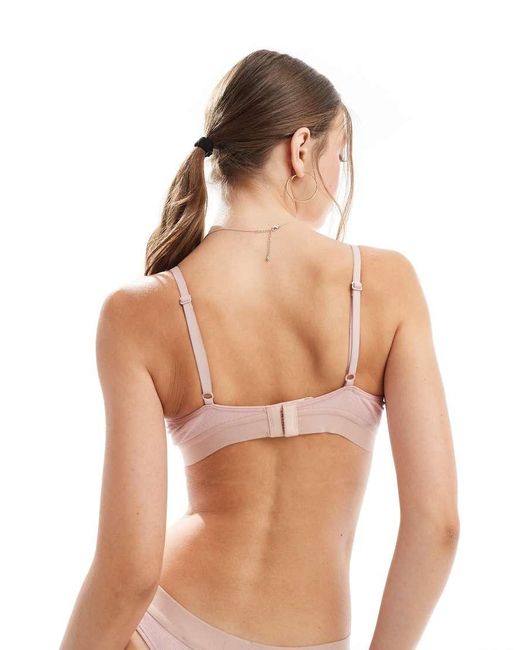 Boss Pink Hugo Bodywear Ribbed Bralette