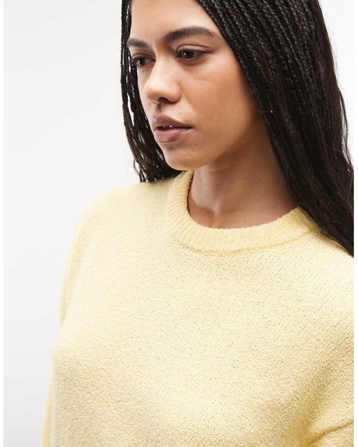 ASOS Natural Knitted Textured Cotton Boucle Jumper