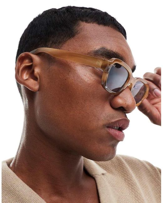 Jack & Jones Brown Rectangle Sunglasses for men