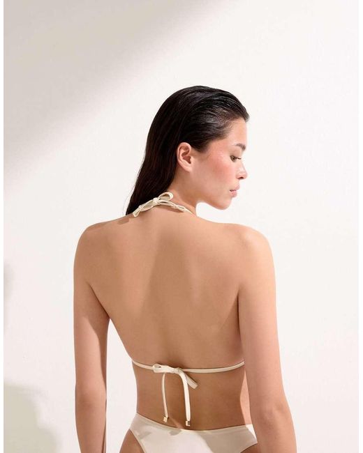 Calzedonia Natural Triangle Bikini Top Romantic Lace