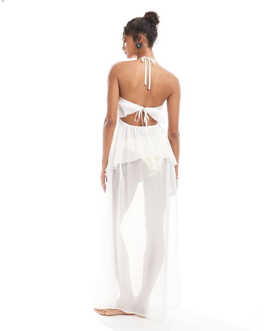 Miss Selfridge White – beach-maxikleid