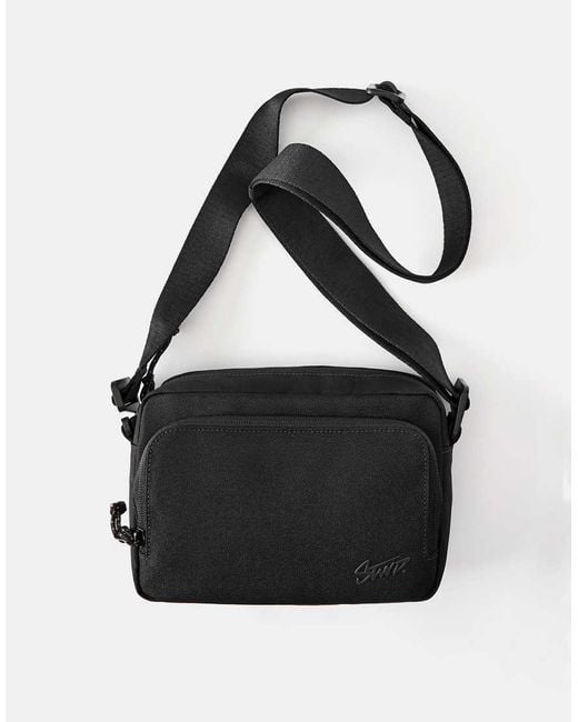 Pull&Bear Black Stwd Crossbody Bag for men