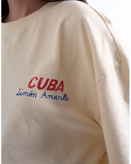 TOPSHOP Multicolor Jersey Graphic Stamp Back Print Oversized T-shirt