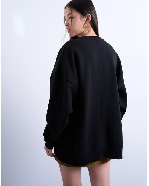 TOPSHOP Blue Longline Oversized Sweatshirt