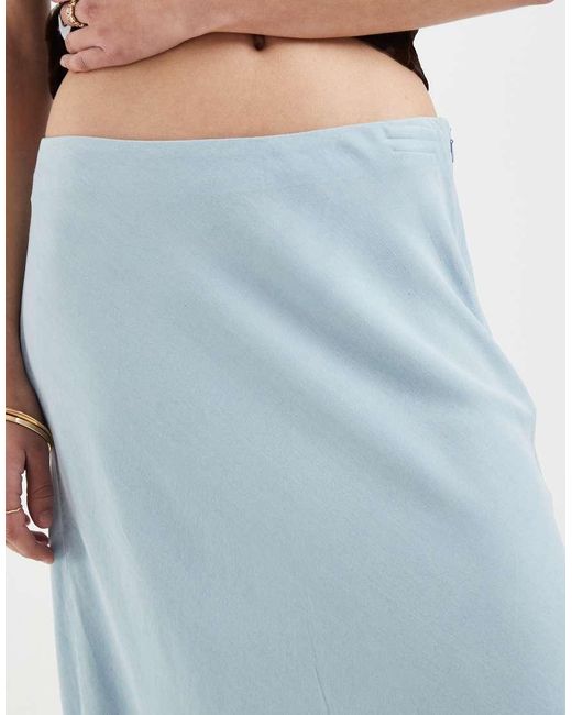 ONLY Blue Chambray Denim Maxi Skirt