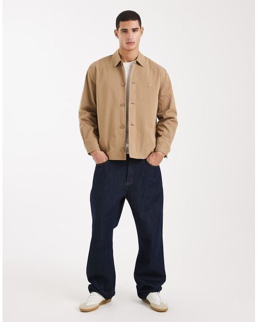 Parlez Natural Button Through Logo Short Trench Jacket for men