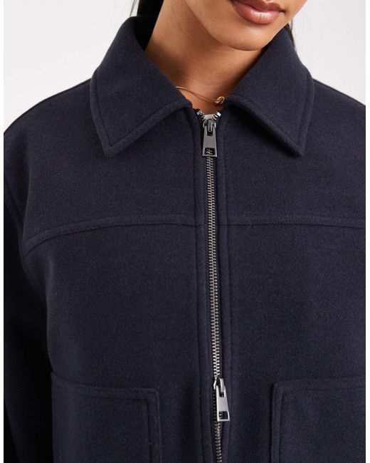 ASOS Blue Top Collar Zip Up Jacket