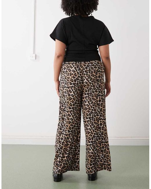 Noisy May Black Wide Leg Ribbed Trouser